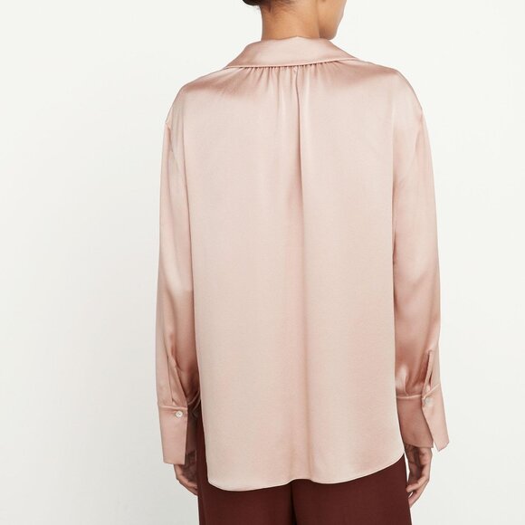 Vince silk ruched back blouse rose dawn - Picture 3 of 16